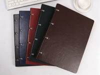 Carnet à anneaux en cuir PU personnalisé avec logo, couverture rigide, 100 feuilles, A5 B5, rechargeable, pour bureau et affaires