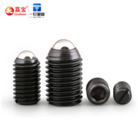 Boule noire en acier au carbone, pilier à ressort à extrémité plate, plongeur à bille en acier, vis à tête hexagonale, vis sans tête