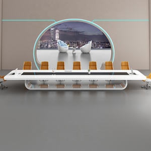 Tavolo da riunione HYZ1 per ufficio, in legno, per sala conferenze, tavolo da riunione moderno per 12 persone, vendita all'ingrosso OEM. - Product Image 3