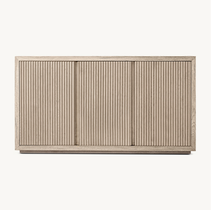 Sassanid OEM classico rustico rovere carattere lusso soggiorno Julien tripla porta credenza - Product Image 1
