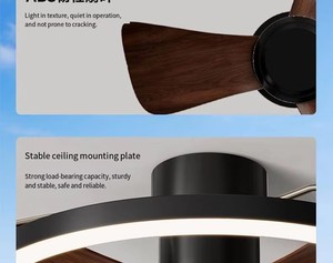 Ventilatore da Soffitto Moderno con Pale in ABS e Luce LED per Casa, Camera da Letto, Hotel, Soggiorno, Studio, Ufficio, Lampadario Ventilatore - Product Image 6