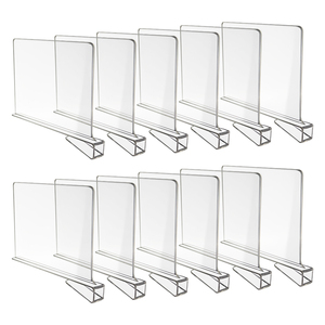12-Piece Acrylic Kệ Brochure chủ separator trong suốt Tủ Ngăn móc cho tủ quần áo lưu trữ tổ chức - Product Image 6