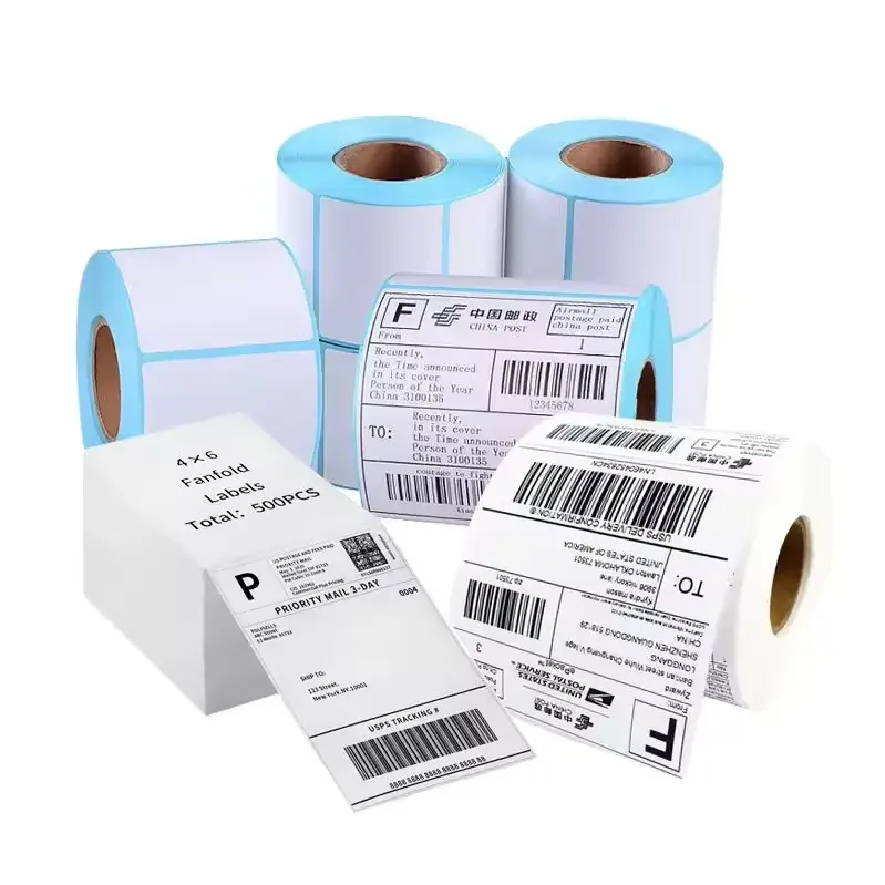 Penjualan terlaris ukuran kosong panas label berperekat bahan kertas matt jumbo label gulungan