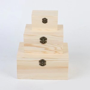 Caja de Madera de Pino con Tapa Abatible, Rectangular, de Madera Maciza, para Almacenamiento de Joyas, Organizador de Escritorio, Caja de Regalo, Portadocumentos - Product Image 3