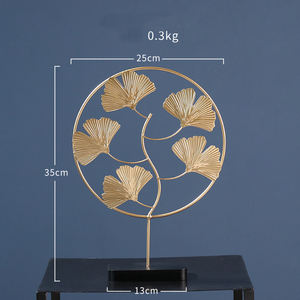 Decorazione della casa nordica ornamenti dorati arredamento soggiorno foglia di <span class=keywords><strong>ferro</strong></span> <span class=keywords><strong>battuto</strong></span> scultura Desktop decorazione della scrivania - Product Image 5