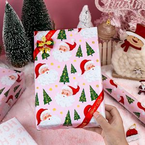Pink Christmas <b>Wrapping</b> <b>Paper</b> Roll 17x33 Feet Girly Santa Design Recyclable Gift Craft <b>Paper</b> - Product Image 4