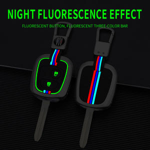 Étui de protection pour clé de voiture en alliage de zinc et gel de silice pour <span class=keywords><strong>Peugeot</strong></span> C-Elysee Pegaso Citroën C2 206 207, porte-clés avec anneau, sac à clés - Product Image 3