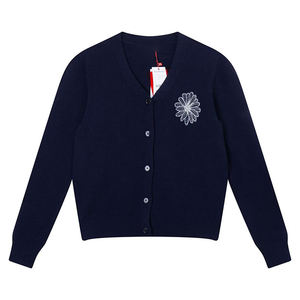 Suéter de Punto Personalizable con Patrón de Bordado de Margaritas, Cuello en V, Informal, de Manga Larga para Mujer - Product Image 2