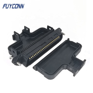 Connettore di modo RJ21 del passo <span class=keywords><strong>50</strong></span> di 2.16mm, connettore centronico maschio 50P del cavo IDC del campione di angolo diritto con tutta la cappa di plastica - Product Image 2