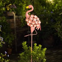 Offre Spéciale 3D rose lumière flamant rose décoration en métal simulé extérieur arrangements saisonniers pour Halloween jardin gris décoratif