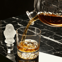 Carafe à whisky de luxe vintage en verre sodocalcique sans plomb de 700 ml en forme de hibou avec bouchon givré, fabriquée à la machine pour usage domestique