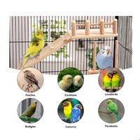 Plateforme d'atterrissage pour oiseaux en bois multifonctionnelle, robuste, sûre et écologique, personnalisable, avec balançoire et échelle