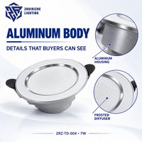 Spot encastré LED rond en aluminium pour plafond, AC 220-240V, diffuseur givré, clips à ressort pour commerces, bureaux, couloirs