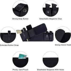 Marsupio personalizzato Unisex portatile invisibile tattico di ultima concezione a doppio lato con motivo geometrico nero in Neoprene impermeabile - Product Image 2