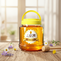 Pot à miel ABEE 1000 ml en plastique PET transparent écologique, grande capacité, portable, pour fruits secs et bonbons
