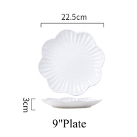 Noordse 9/10-inch lelievormige keramische dinerborden porseleinen snackbordjes fruitschaal set voor magnetron en koelkastgebruik