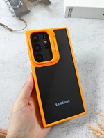 Nouveau support de caméra béquille étui de téléphone portable pour Samsung S24 Ultra S23 FE S22Plus couverture de support antichoc en acrylique Transparent