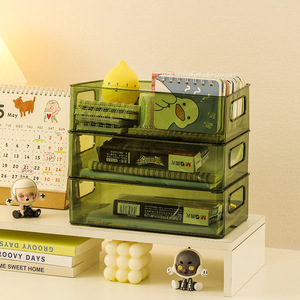 Transparent Plastic Storage Boxes With Drawers Large <b>Small</b> Size <b>Desk</b> Organizer For Makeup Sundries Pet Material - Product Image 2