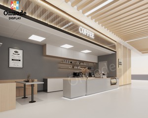 Muebles de panadería de madera de diseño moderno, diseño de interiores de cafetería con mostrador de té de burbujas, escaparate de barra de postres - Product Image 3