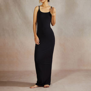 Vestido Largo Ajustado sin Espalda con Cuello Cuadrado y Tirantes Finos de Color Personalizado Luckpanther para Damas - Product Image 3