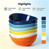 Vente en gros d'usine, ensemble de bols à salade, à dessert, à collation et à céréales en céramique et porcelaine écologiques, personnalisés et colorés, design minimaliste