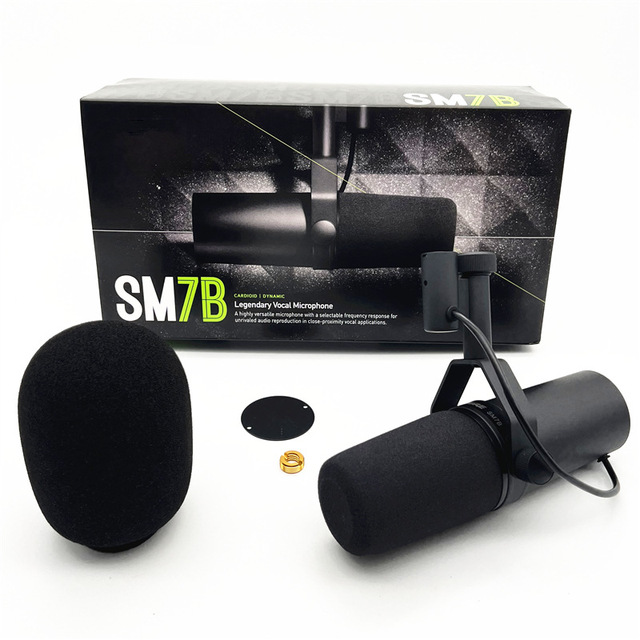 SM7B Wireless Cardioid Dynamic Studio Microphone with Adjustable Frequency Response for Recording Podcasting Vocal Use