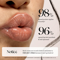 Baume à lèvres transparent hydratant bio végétalien repulpant effet miroir, avec logo personnalisé, pour marque privée, en format stylo à lèvres press-on