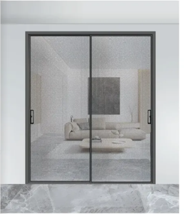 Puerta Corredera Interior de Aluminio con Doble Acristalamiento y Marco Delgado, Aislamiento Acústico, Puertas Correderas de Aluminio para Cocina, Oficina, Separación de Espacios - Product Image 1