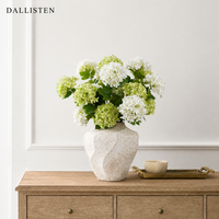 Pabrik Dallisten Grosir 3 Tangkai Bunga Hydrangea Buatan Sutra Tiruan Hortensia untuk Dekorasi Rangkaian Bunga Pernikahan dan Rumah