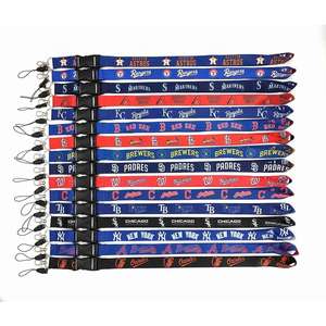 Estilo deportivo MLB Baseball League Club Cordones largos de poliéster Tarjeta de identificación Teléfono Sling Equipo de béisbol Cordones promocionales - Product Image 1