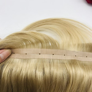 Высокое качество индивидуальные двойные волосы remy девственные прямые блондиночные невидимые волосы для инъекций искусственная прядь пряди человеческих волос