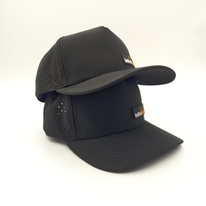 5 Panel Solid Waterproof Golf Cap Custom Silicone Logo Low MOQ OEM Laser Perforated 3D Rubber Patch Durable Performance - Product Image 3