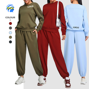 Femmes automne hiver sport sweat ensemble ample décontracté vêtements de Fitness avec fermeture à la taille élastique doux Modal <span class=keywords><strong>Yoga</strong></span> haut pour la course - Product Image 1