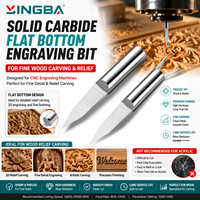 Fresa de carburo sólido cónica de fondo plano en V de 30, 60, 90 grados para router CNC, para tallado y grabado en relieve 3D en madera, vástago de 3.175, 4, 6 mm