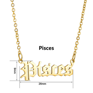 Collar de Acero Inoxidable Chapado en Oro de 18K y Plata, Antideslustre, con Signos del Zodíaco en Estilo Gótico Antiguo, Joyería de Moda para Mujer - Product Image 6
