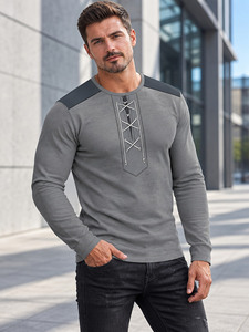 T-shirt à manches longues et col rond pour homme, imprimé Père Noël Cyberpunk futuriste, respirant, décontracté, pour usage quotidien et Noël, vente en gros, non spécifié - Product Image 6