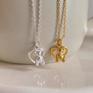 Collar con Colgante de Corazón de Plata de Ley S925, Color Oro y Plata, Joyería Fina para Uso Diario - Product Image 3