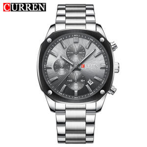 Montre à quartz CURREN 8490 en acier inoxydable avec bracelet, calendrier, lumineuse, étanche, simple et élégante, très vendue - Product Image 4