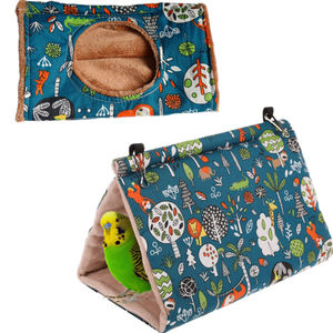 Winter Warm Bird Nest House Hängende Hängematte Samt Schuppen Hut Käfig Plüsch Flauschige Vögel Versteck Schlaf bett Fuzzy - Product Image 2