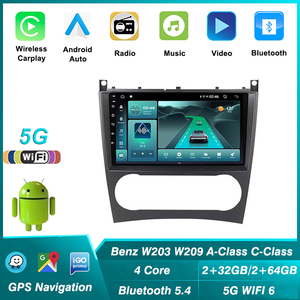 5G WIFI lettore radio android per <span class=keywords><strong>Mercedes</strong></span>-Benz <span class=keywords><strong>W203</strong></span> W209 W219 A-Class A160 <span class=keywords><strong>C</strong></span>-Class C180 C200 CLK200 C230 G500 dvd stereo Carplay - Product Image 4