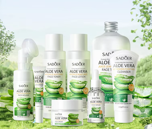 Ensemble de soins de la peau à l'aloe vera SADOER, hydratant et rafraîchissant, produits de soin de la peau à base de plantes d'aloe vera, crème <span class=keywords><strong>pour</strong></span> le <span class=keywords><strong>visage</strong></span>, sérum, <span class=keywords><strong>lotion</strong></span> - Product Image 1