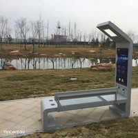 Vincentaa Banc intelligent avec panneaux solaires Chaises d'arrêt de bus extérieur Banc de patio