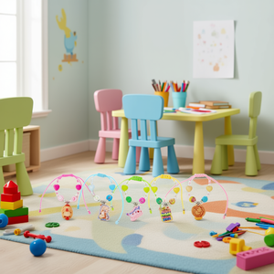 Pulsera Kapibala con Cuentas Coloridas, Accesorio de Joyería Infantil con Forma de Corazón, Material Plástico - Product Image 2