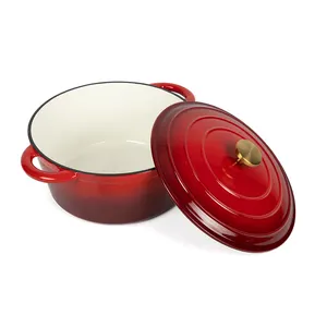 Custom 2 pz rosso ovale in ghisa casseruole per cucina, casseruole per cucina, pentole elettriche