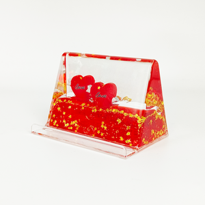 Décoration flottante en forme de cœur d'amour et de flèche de Cupidon - Ornement de bureau en paillettes liquides multiformes, cadeaux romantiques pour elle pour la Saint-Valentin - Product Image 2