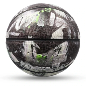 Ballon de basketball en cuir PU résistant à l'usure avec logo en caoutchouc imprimé sur mesure, tailles 3, 4, 5, 7, pour l'entraînement des étudiants, vente en gros - Product Image 5