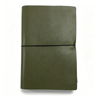 Carnet en cuir élastique A6/A5 avec impression de logo vintage, couverture en cuir souple personnalisée, journal, agenda
