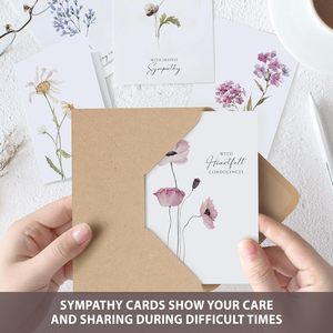 Cartes de sympathie délicates personnalisées avec enveloppes et autocollants-Ensemble parfait en vrac pour exprimer vos <span class=keywords><strong>condoléances</strong></span> - Product Image 5