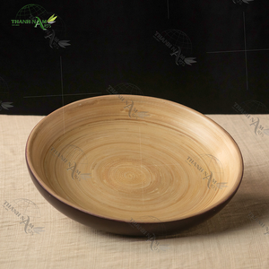 จานกลมทำจากไม้ไผ่ทำมือ-จานกลมเป็นมิตรกับสิ่งแวดล้อมสำหรับการให้บริการตกแต่งและการต้อนรับใช้ซัพพลายเออร์ oM/odm - Product Image 4