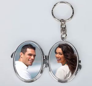 Oval Shape Sublimation Blank Small Compact Make up Pocket <b>Mirror</b> Keychain - Product Image 3